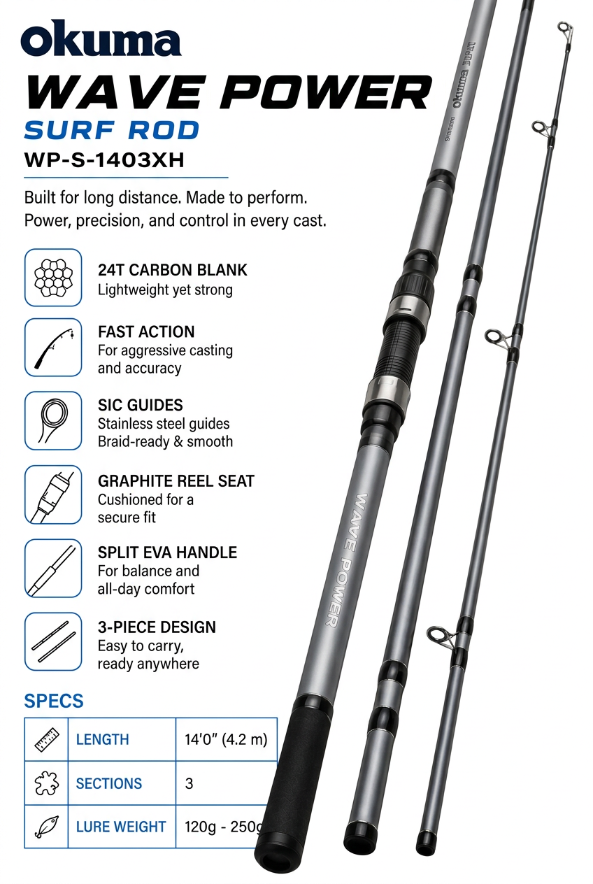 OKUMA WAVE POWER SURF CASTING